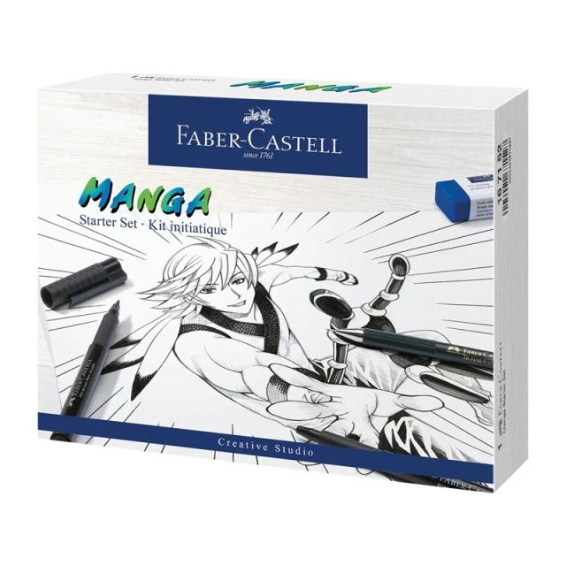 Faber-Castell σετ Pitt Manga Starter, μολύβι, μαρκαδόρος και γόμα