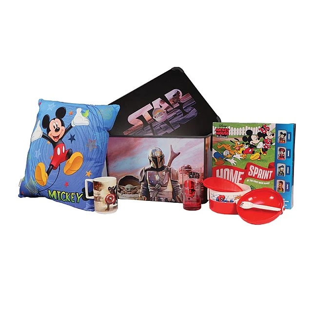 Disney σετ The Mandalorian, κουτί αποθήκευσης 20 L, μαξιλάρι Mickey, κουτί φαγητού Mickey, επιτραπέζιο παιχνίδι, γυάλινο και πορσελάνινο φλιτζάνι