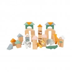 Small Foot ξύλινο οικοδομικό σετ Σαφάρι, 50 τεμάχια