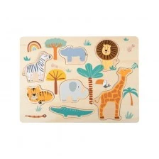 Παζλ Small Foot Safari, για ένθεση, ξύλινο, 7 τεμαχίων