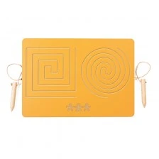 Nowa Szkola Πίνακας γραφοκινητικών ασκήσεων για 2 χέρια, κύκλος και τετράγωνο, κίτρινος