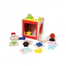 Κουτί παζλ Nowa Szkola - Αγγίξτε και μαντέψτε, 16 σχήματα