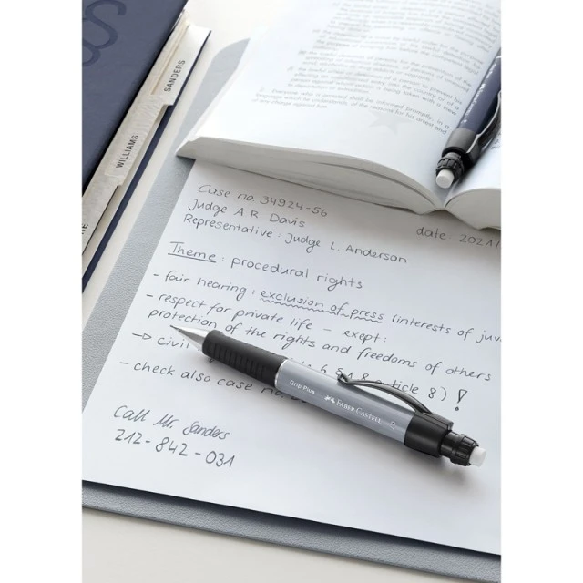 Faber-Castell μηχανικό μολύβι Grip Plus, 0.7 mm, γκρι
