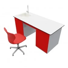 RFG καθηγητικό τραπέζι εργαστηριακό 160 x 70 x 75 cm κόκκινο/λευκό