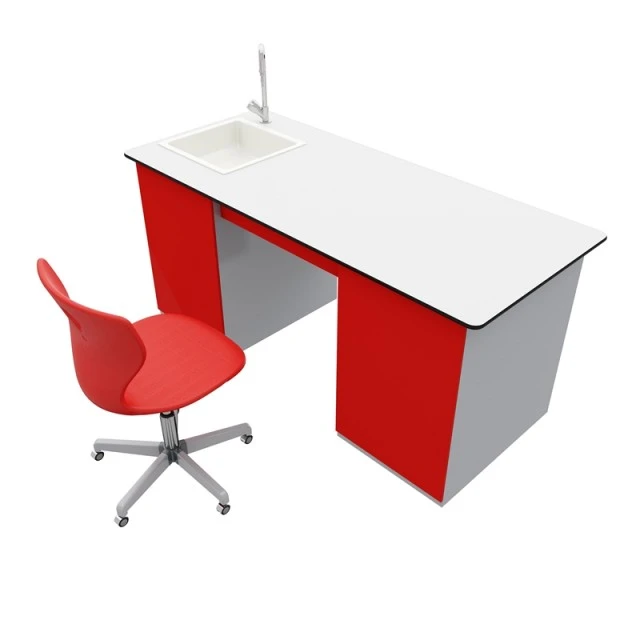 RFG καθηγητικό τραπέζι εργαστηριακό 160 x 70 x 75 cm κόκκινο/λευκό