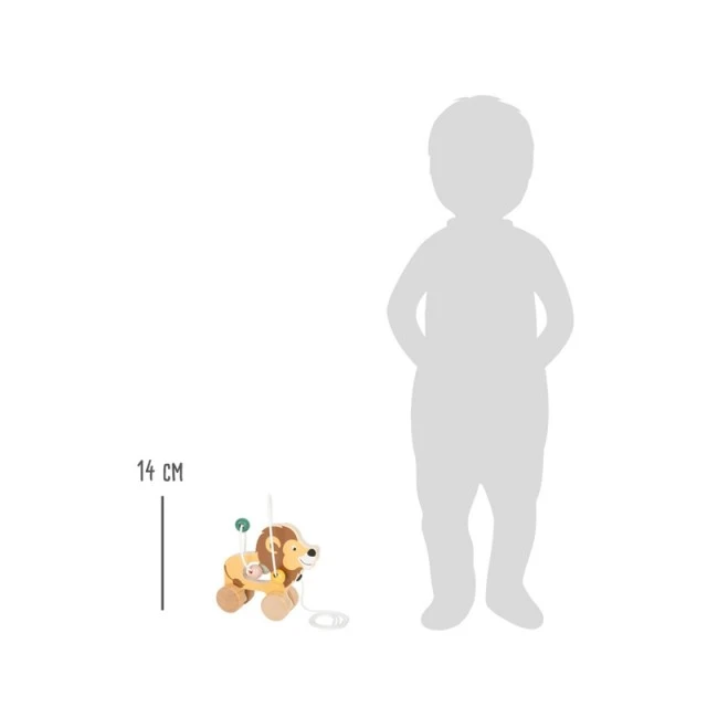 Small Foot ξύλινο παιχνίδι έλξης Λιονταράκι με σπείρα Σαφάρι