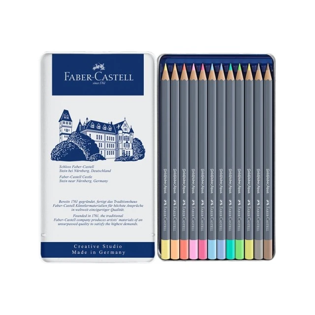 Μολύβια Faber-Castell Goldfaber Aqua, 12 παστέλ χρώματα