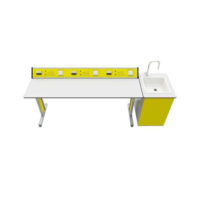 RFG μαθητικό τραπέζι Flat εργαστηριακό 180 x 60 x 75 cm κίτρινο/λευκό