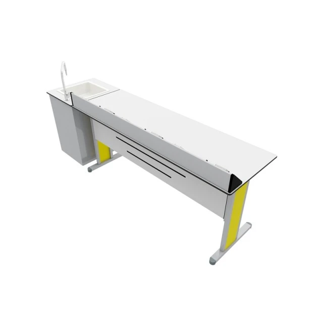 RFG μαθητικό τραπέζι Flat εργαστηριακό 180 x 60 x 75 cm κίτρινο/λευκό