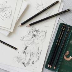 Faber-Castell μολύβια Pitt Graphite Matt, γραφίτης, 6 τμχ σε μεταλλική κασετίνα