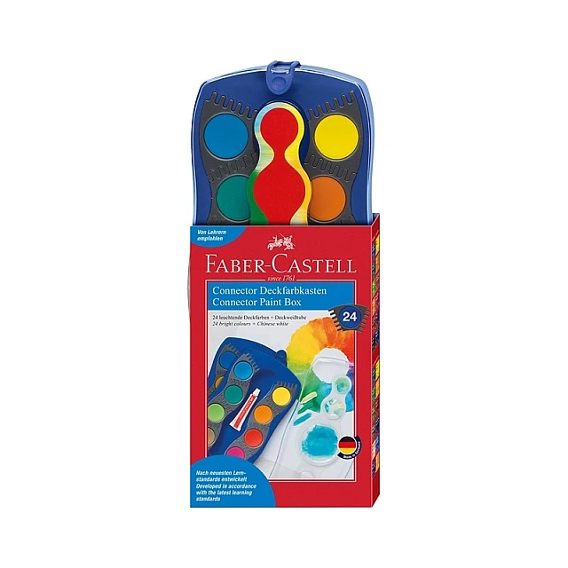 Βαφές Faber-Castell Watercolor Connector, 24 χρώματα, μπλε παλέτα
