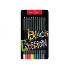 Faber-Castell μολύβια Black Edition, 12 χρώματα, μεταλλική κασετίνα