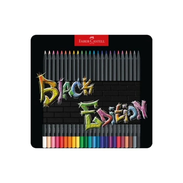 Faber-Castell μολύβια Black Edition, 24 χρώματα, μεταλλική κασετίνα