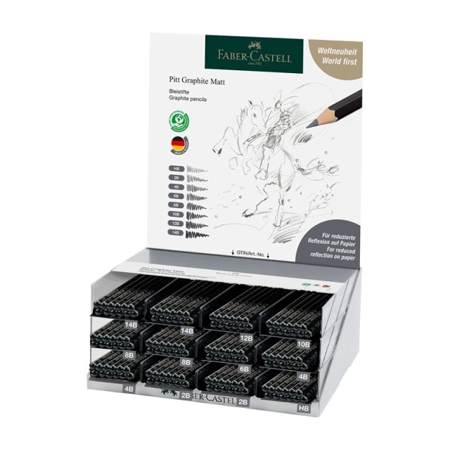 Faber-Castell μολύβια Pitt Graphite Matt, 144 τμχ σε дисплей