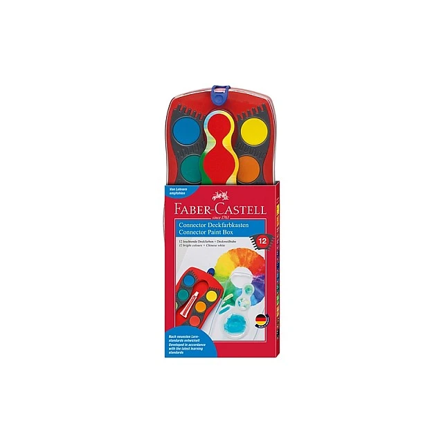 Faber-Castell ακουαρέλα μπογιές Connector, 12 χρώματα, κόκκινη παλέτα