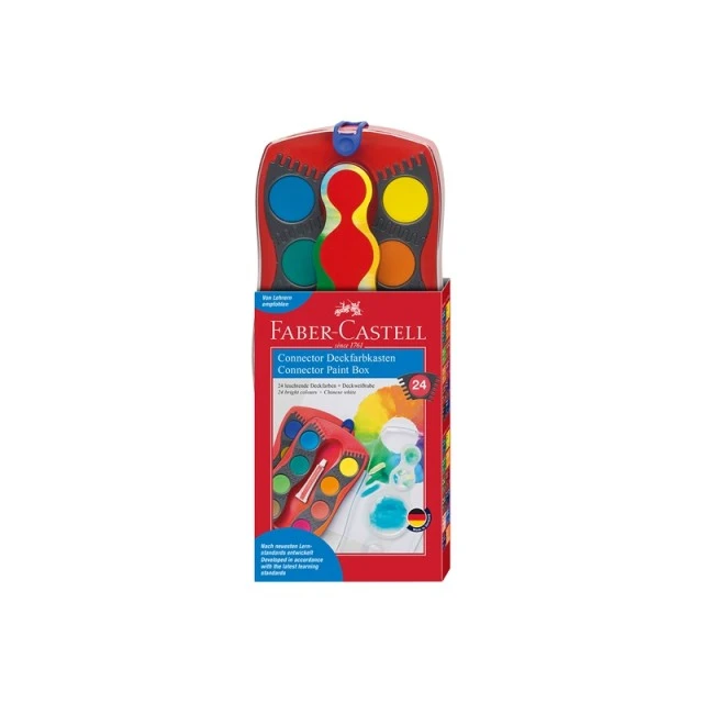 Βαφές Faber-Castell Watercolor Connector, 24 χρώματα, κόκκινη παλέτα
