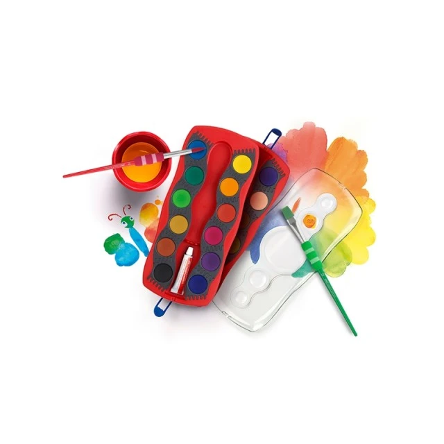 Βαφές Faber-Castell Watercolor Connector, 24 χρώματα, κόκκινη παλέτα