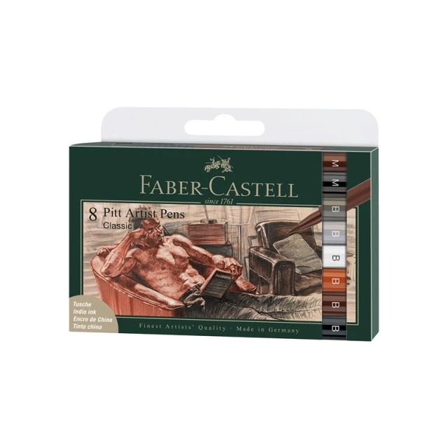 Faber-Castell μαρκαδόροι-πινέλο Pitt Artist, Classic, 8 τμχ