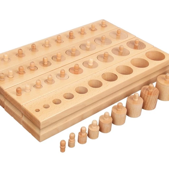 Κύλινδροι Montessori, ξύλινοι, 47 x 30 x 9 cm