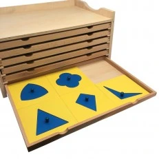 Ντουλάπι με γεωμετρικές φιγούρες Montessori, ξύλινο