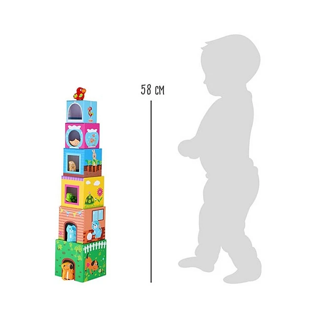Small Foot κύβοι οικόσιτα ζώα στοίβαξης, 12 τεμάχια