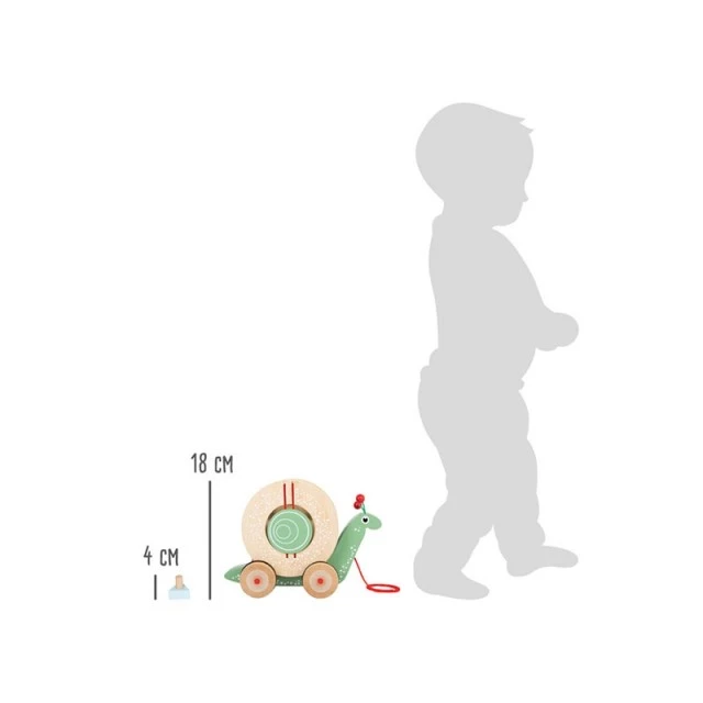 Small Foot ξύλινο παιχνίδι έλξης Σαλιγκάρι με σορτέρ