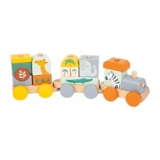 Τρένο Safari Small Foot, ξύλινο, 16 εξαρτημάτων