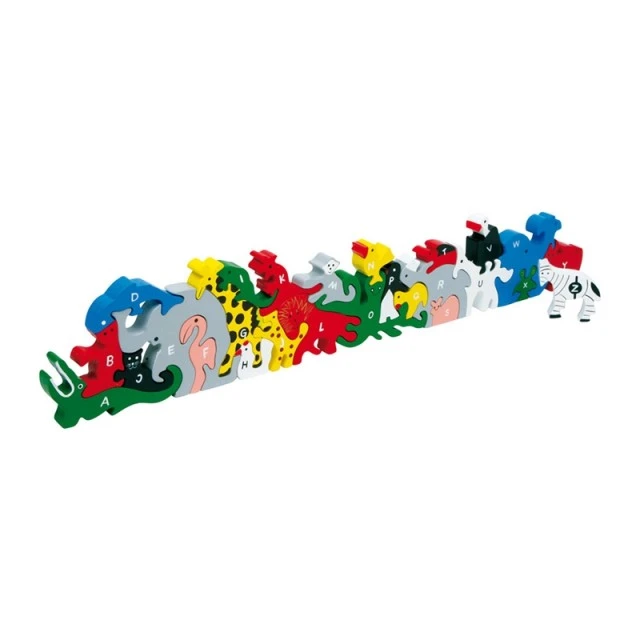 Small Foot ξύλινο παζλ Ζώα με γράμματα και αριθμούς, 26 τεμάχια
