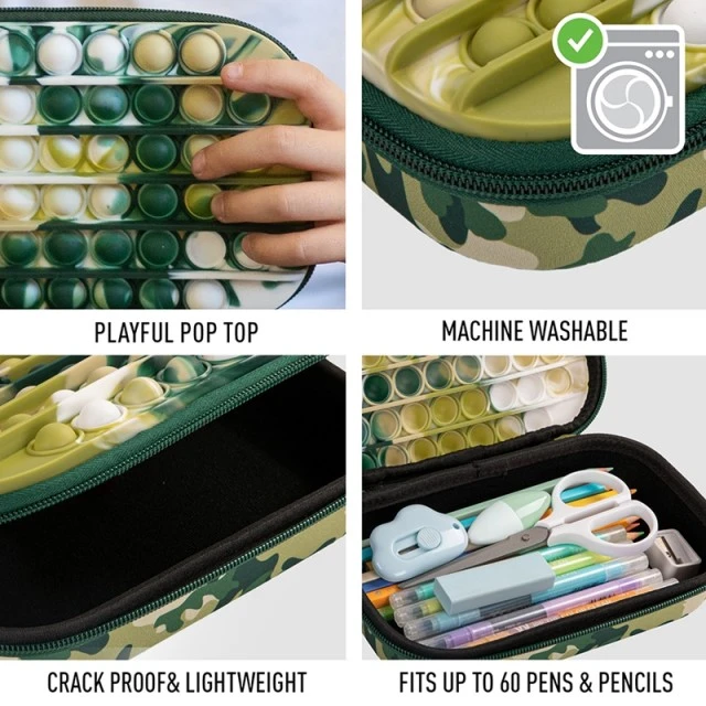 Κασετίνα κουτί Zipit Zip & Pop - Green Camo, μεσαία