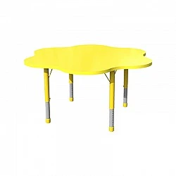 RFG μαθητικό τραπέζι Flower ρυθμιζόμενο 1200 x 1200 x 370-620 mm κίτρινο