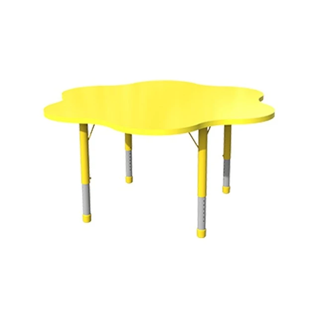 RFG μαθητικό τραπέζι Flower ρυθμιζόμενο 1200 x 1200 x 370-620 mm κίτρινο