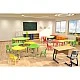 RFG Student Desk Moon, ρυθμιζόμενο ύψος, 900 x 900 x 550-750 mm, μπλε