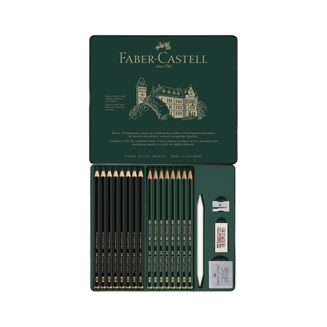 Faber-Castell μολύβια Pitt Graphite Matt & Castell 9000, διάφορες σκληρότητες, 20 τμх