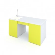 RFG καθηγητικό τραπέζι εργαστηριακό 160 x 70 x 75 cm κίτρινο/λευκό