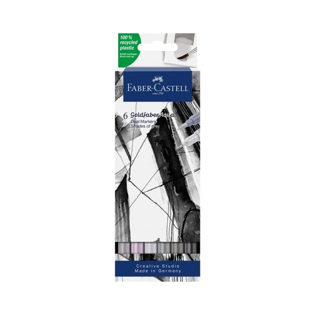 Faber-Castell μαρκαδόροι Goldfaber A.Dual Grey, 6 τμχ