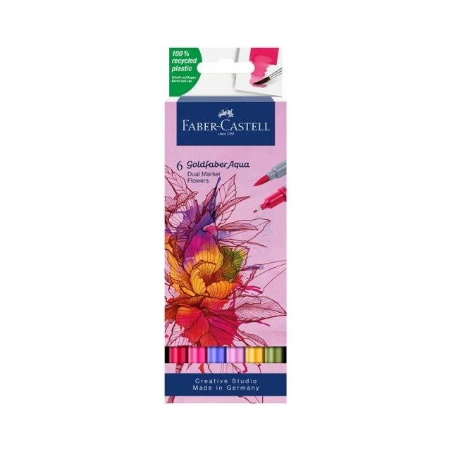 Faber-Castell μαρκαδόροι Goldfaber A.Dual Flowers, 6 τμχ