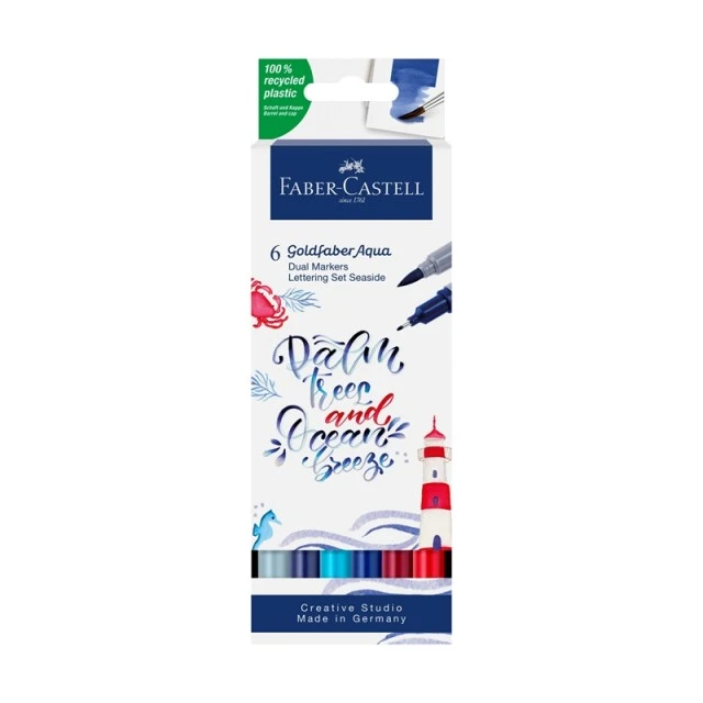 Faber-Castell μαρκαδόροι Goldfaber A.Dual Seaside, 6 τμχ