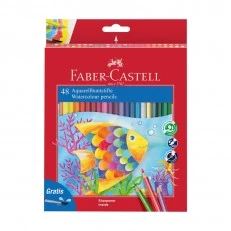 Μολύβια Faber-Castell Watercolor, 48 χρωμάτων, με παρεχόμενο πινέλο