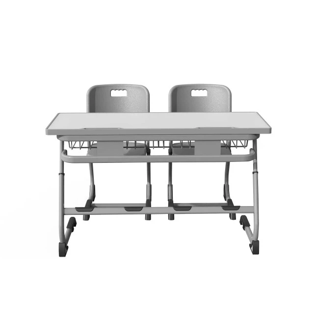RFG εργονομικό θρανίο Ergo School ρυθμιζόμενο διπλό λευκός πάγκος γκρι μέταλλο από Α΄ έως Γ΄ λυκείου