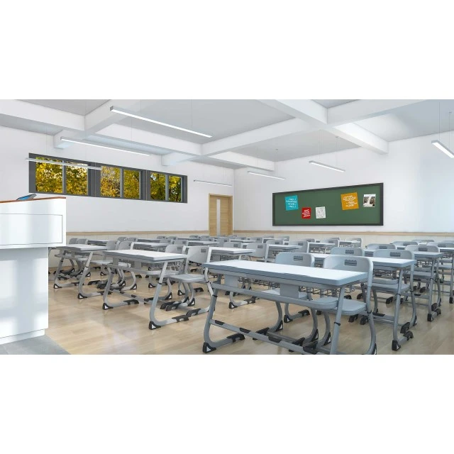 RFG εργονομικό θρανίο Ergo School ρυθμιζόμενο διπλό λευκός πάγκος γκρι μέταλλο από Α΄ έως Γ΄ λυκείου
