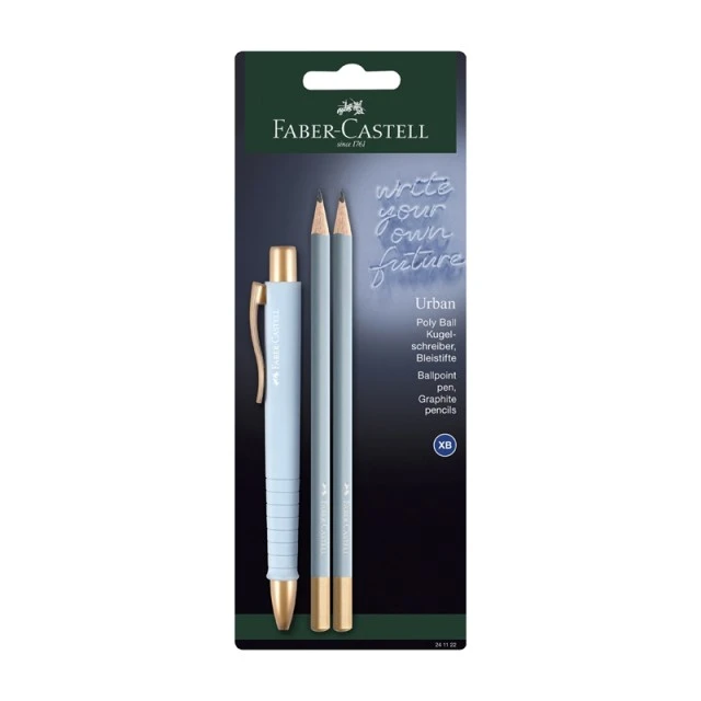 Faber-Castell στυλό Poly Ball Urban με 2 γαλάζια μολύβια