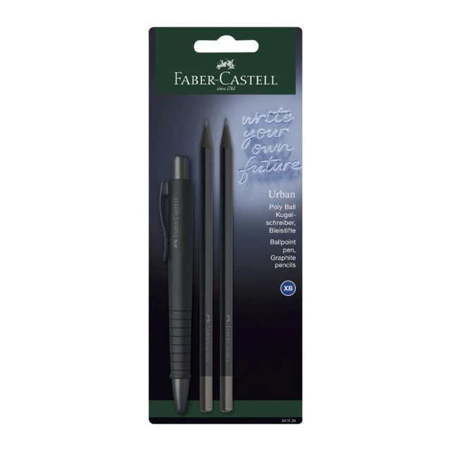 Faber-Castell στυλό Poly Ball Urban με 2 μαύρα μολύβια