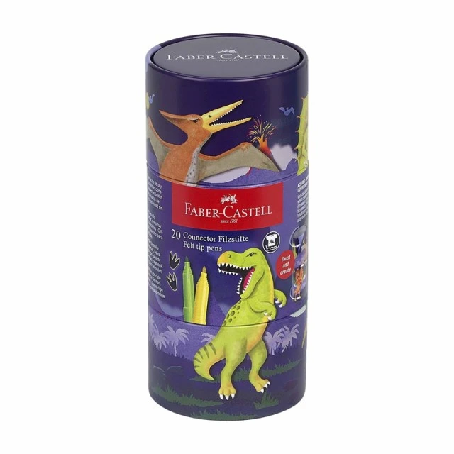 Faber-Castell μαρκαδόροι Connector, σεт «Дεινόσαυρος», 20 хρώματα