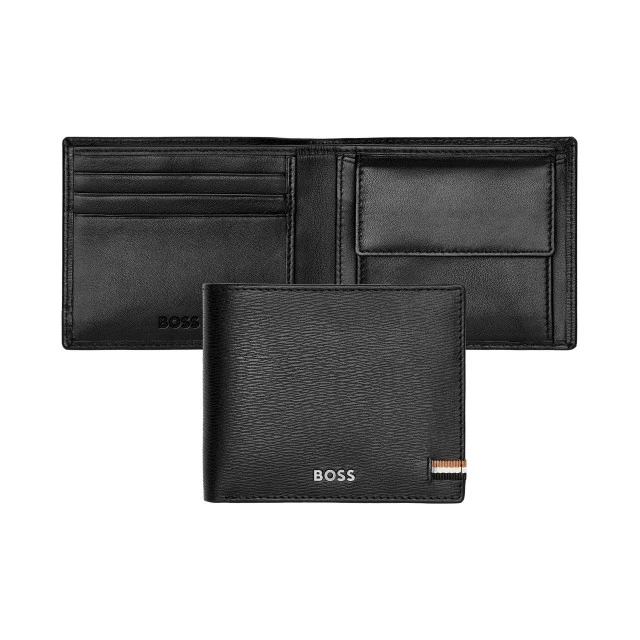 Hugo Boss πορτοφόλι Iconic με θήκη για κέρματα, μαύρο