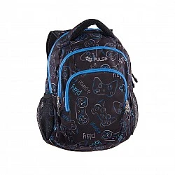 Pulse Backpack Teens Joystick, μαύρο και μπλε