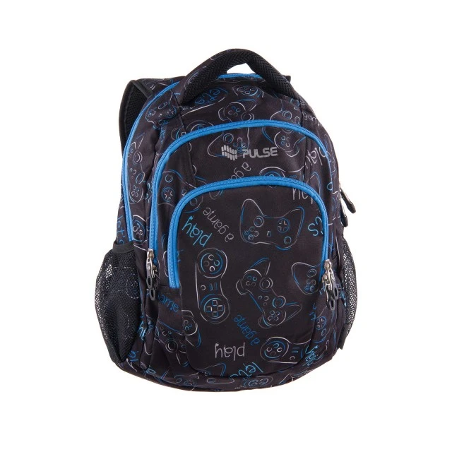 Pulse Backpack Teens Joystick, μαύρο και μπλε