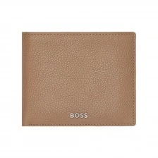 Hugo Boss πορτοφόλι Classic Grained με καπάκι, καραμέλα