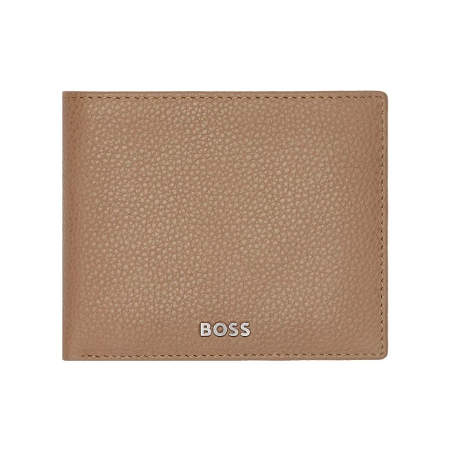 Hugo Boss πορτοφόλι Classic Grained με καπάκι, καραμέλα