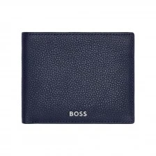 Hugo Boss πορτοφόλι Classic Grained με καπάκι, σκούρο μπλε