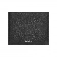 Hugo Boss πορτοφόλι Classic Grained με καπάκι, μαύρο